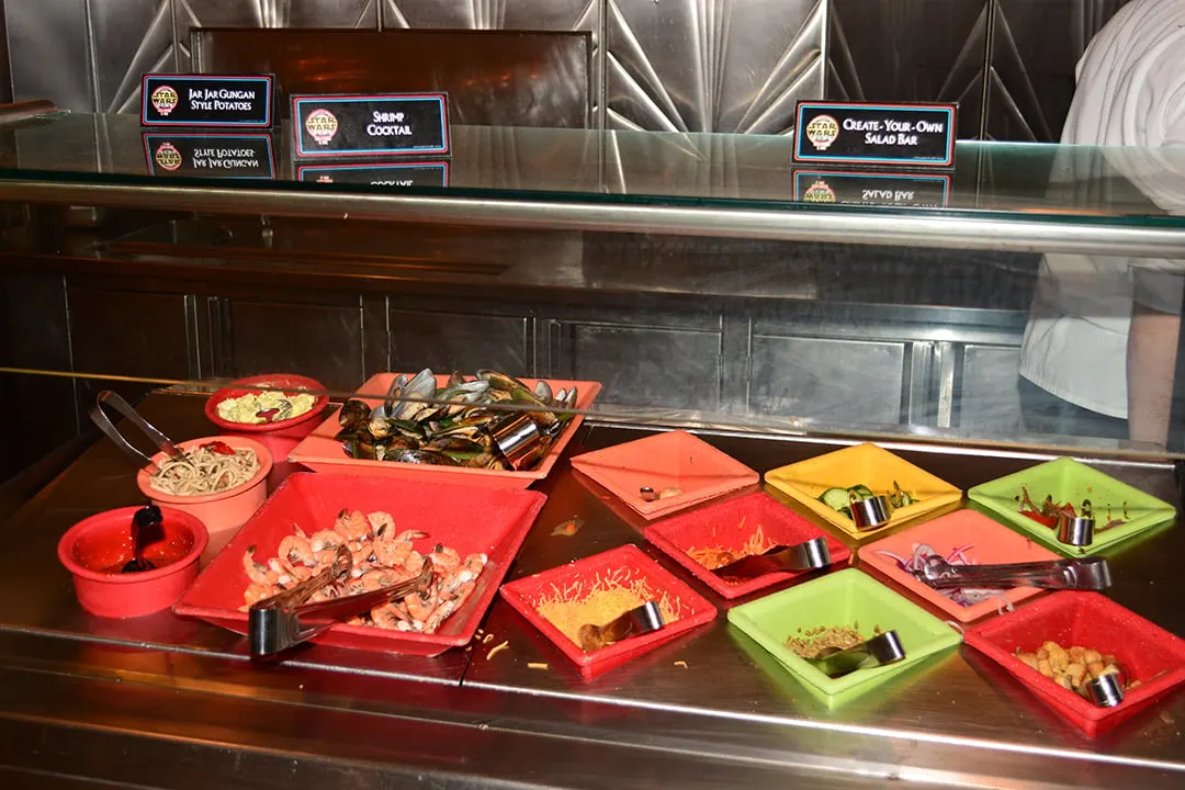 Buffet at Jedi Mickey Star Wars Diner at Hollywood and Vine in Disney Hollywood Studios