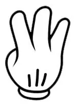 Mickey hand three fingers