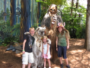 Walt Disney World, Hollywood Studios, Star Wars Weekends Characters, Chewbacca, Ewok Wicket