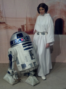 Leia Organa and R2-D2 at Star Wars Weekends 2012