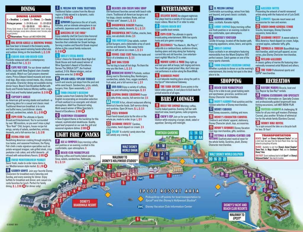 Epcot Resort Area Map