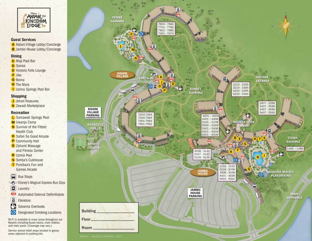 Animal Kingdom Lodge Kidani Village Resort Map - KennythePirate.com