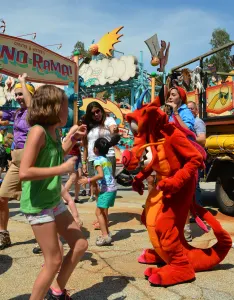 Mushu at Animal Kingdom Dinoland Dance a Palooza dance party