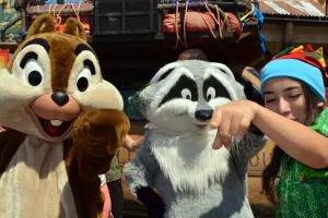 Chip and Meeko at Animal Kingdom Dinoland Dance a Palooza dance party