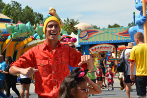 Disney Cast Member at Animal Kingdom Dinoland Dance a Palooza dance party