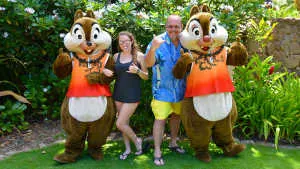 Chip n Dale at the Halawai Lawn at Disney's Aulani in Oahu Hawaii