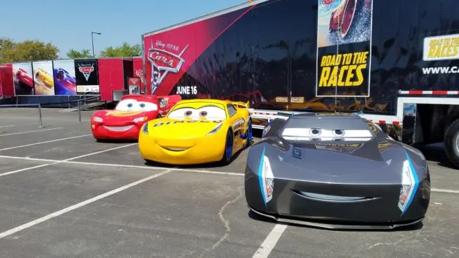 Lightning McQueen, Cruz Ramirez and Jackson Storm from Cars 3