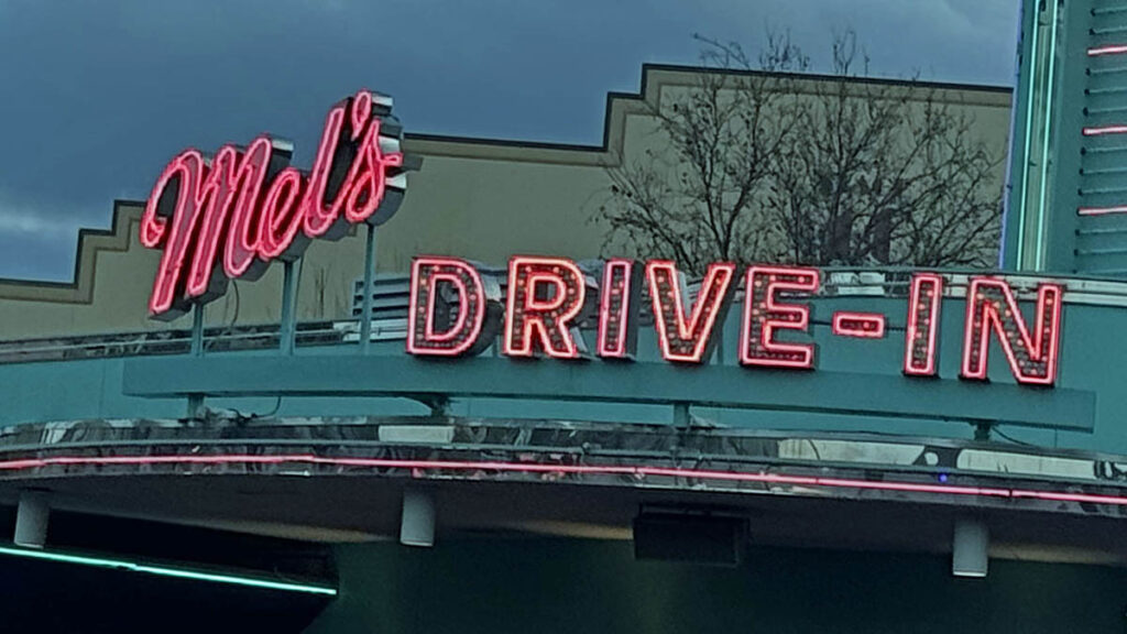 universal mel's diner drive thru restaurant