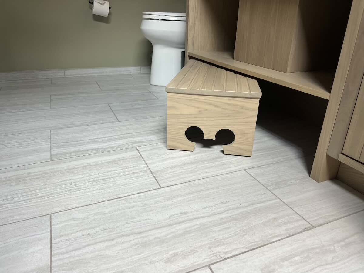 fort cabin step stool bathroom