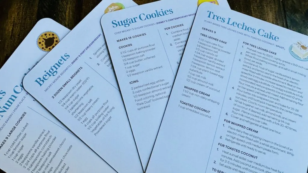 Disney Recipe Cards Beignets